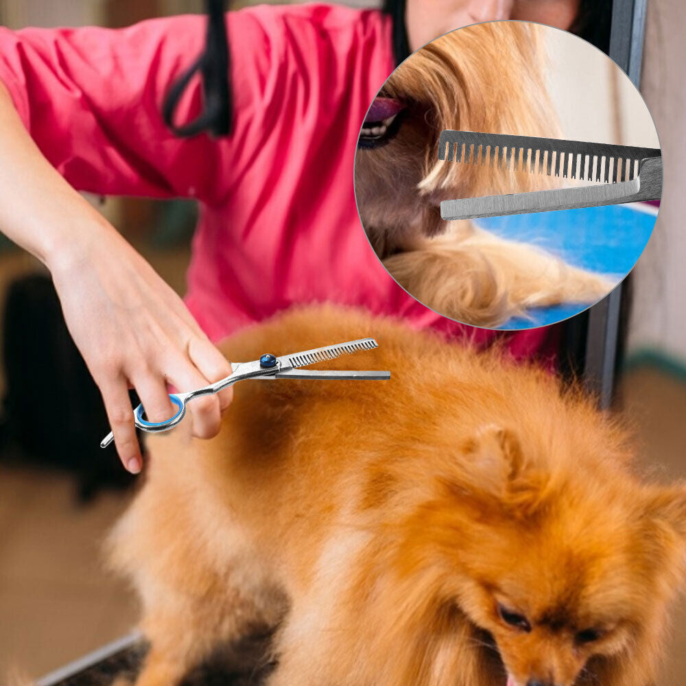 7" Professional Pet Dog Grooming Scissors Shear Hair Cutting Set Curved Tool Kit