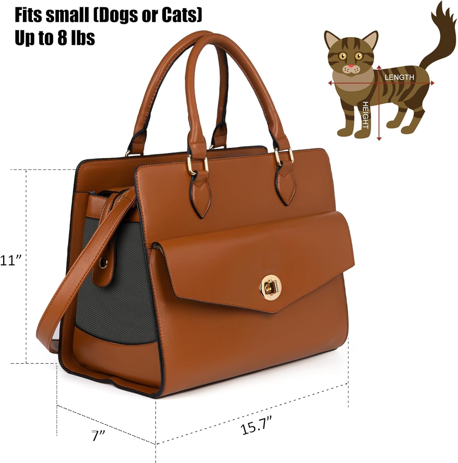 Stylish Pet Carrier Purse Leather Bag for Small Dogs Cats Puppy,Airline Approved Soft-Sided Carriers