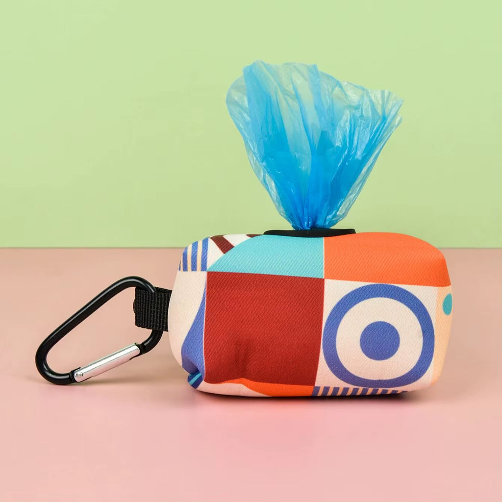 Abstract Fantasy Print Pet Poop Bag Holder Dispenser without Leash and Poop Bag Can Attached Any Dog Leads