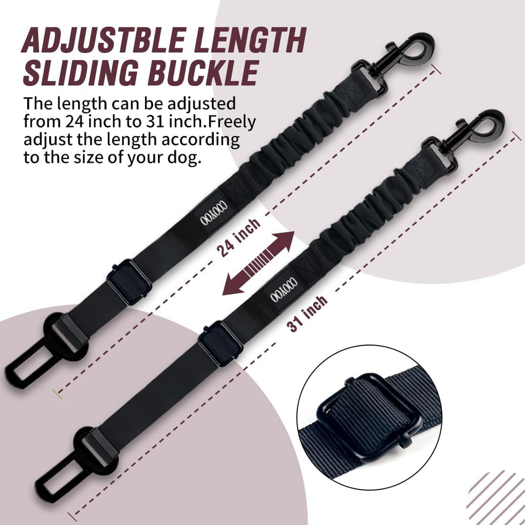 Dog Seat Belt,3 Piece Set Retractable Dog Car Seatbelts Adjustable Pet Seat Belt for Vehicle Nylon Pet Safety Seat Belts Heavy Duty & Elastic & Durable Car Harness for Dogs