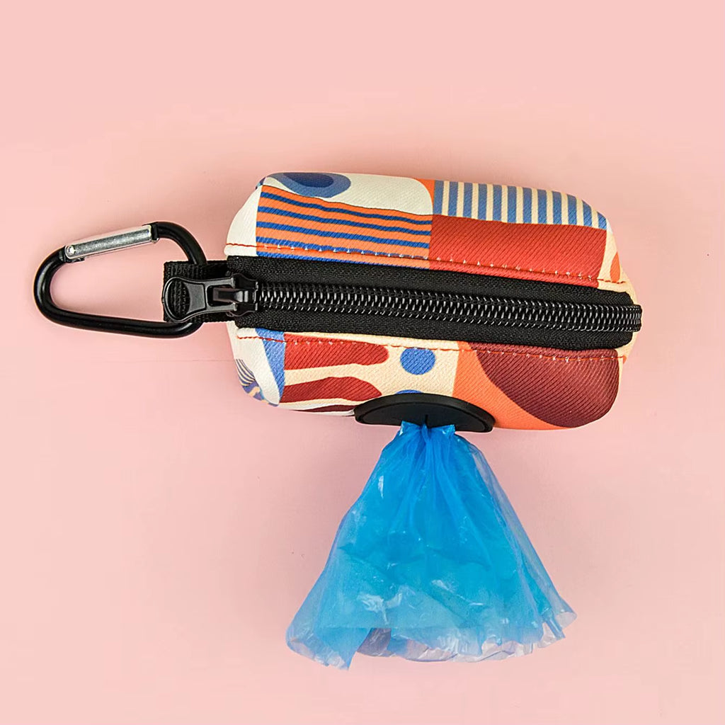 Abstract Fantasy Print Pet Poop Bag Holder Dispenser without Leash and Poop Bag Can Attached Any Dog Leads