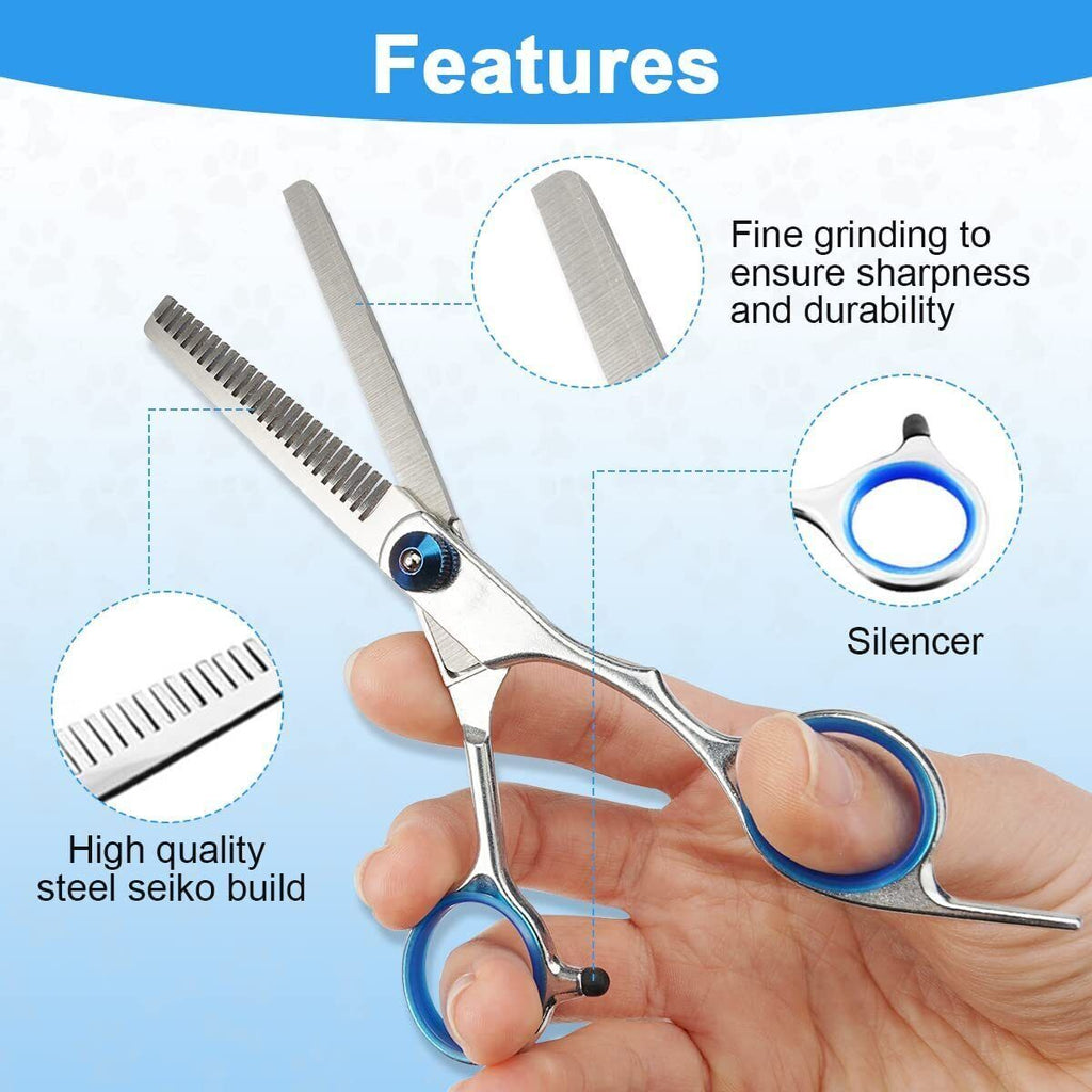 7" Professional Pet Dog Grooming Scissors Shear Hair Cutting Set Curved Tool Kit