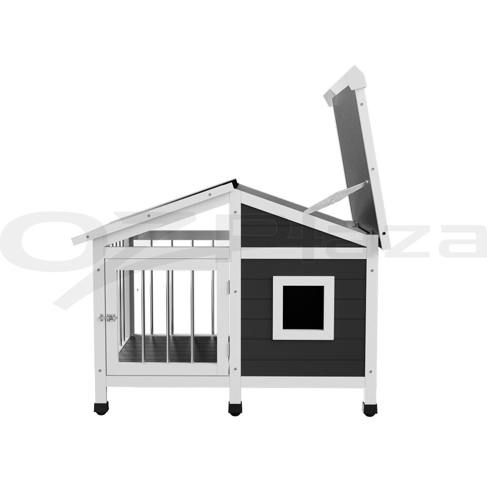 I.Pet Dog Kennel House Large Wooden Outdoor Pet Kennels Indoor Puppy Cabin Home