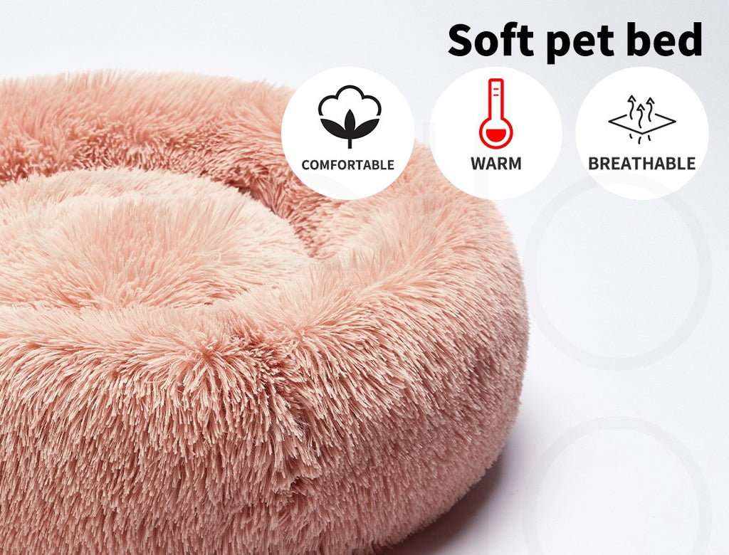 Pawz Dog Calming Bed Warm Soft Plush Thicker round Comfy Sleeping Large Washable