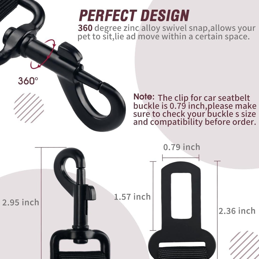 Dog Seat Belt,3 Piece Set Retractable Dog Car Seatbelts Adjustable Pet Seat Belt for Vehicle Nylon Pet Safety Seat Belts Heavy Duty & Elastic & Durable Car Harness for Dogs