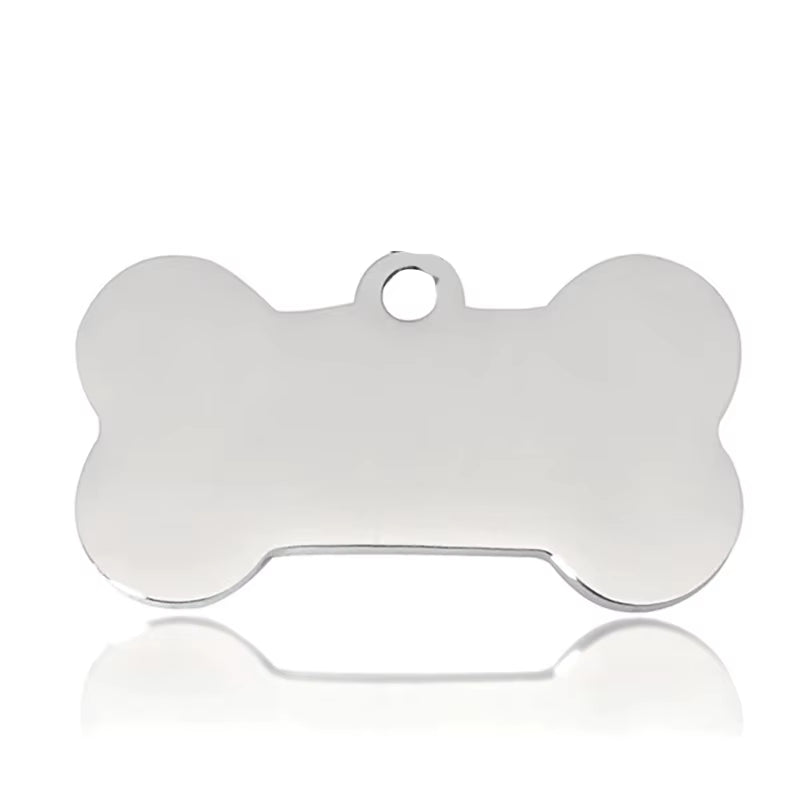 Gold Dog Collar Stainless Steel Cuban Link Chain with Bone ID Tag, Luxury Pet Necklace, Small Medium Large Dogs Usage